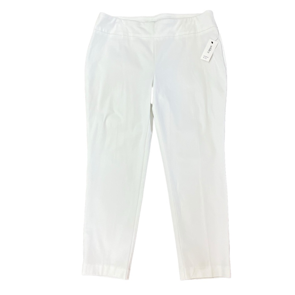 Ashley Crown‎ & Ivy Bi Stretch Pull On White Pants Womens Size 10